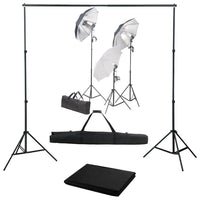 Kit professionale per studio fotografico con set di illuminazione e fondale nero 02_0001447