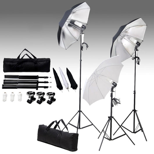 Kit professionale per studio fotografico con set di illuminazione e fondale nero 02_0001447