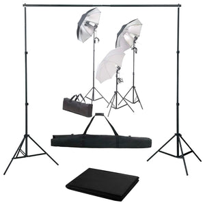 Kit professionale per studio fotografico con set di illuminazione e fondale nero 02_0001450