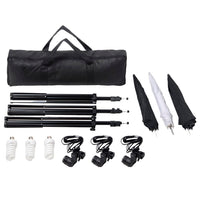 Kit professionale per studio fotografico con set di illuminazione e fondale nero 02_0001450