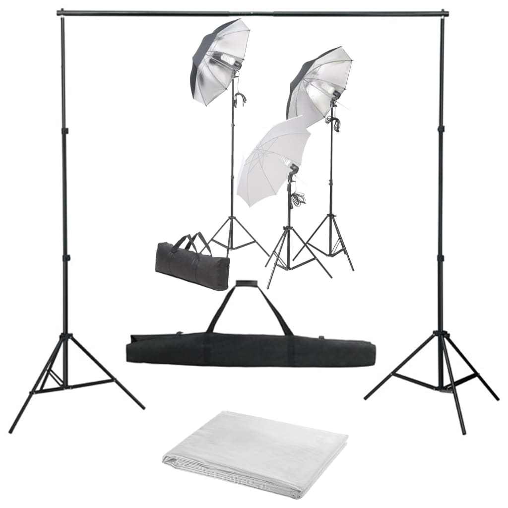 Kit per Studio Fotografico con Set di Luci e Fondale 3055125