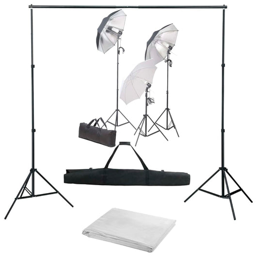 Kit per Studio Fotografico con Set di Luci e Fondale 3055125