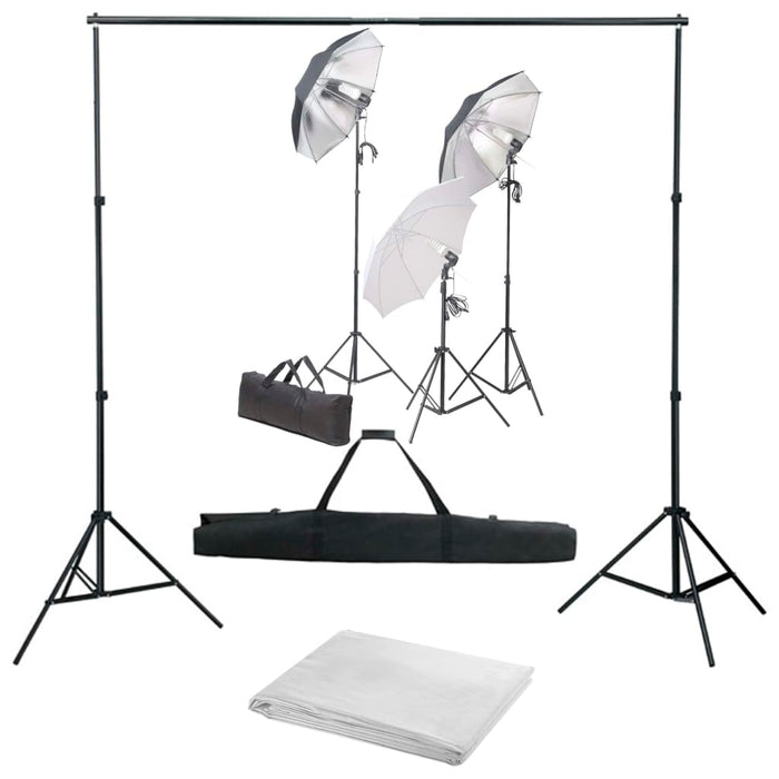 Kit per Studio Fotografico con Set di Luci e Fondale 3055125
