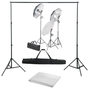 Kit professionale per studio fotografico con set di illuminazione e fondale bianco 02_0001451