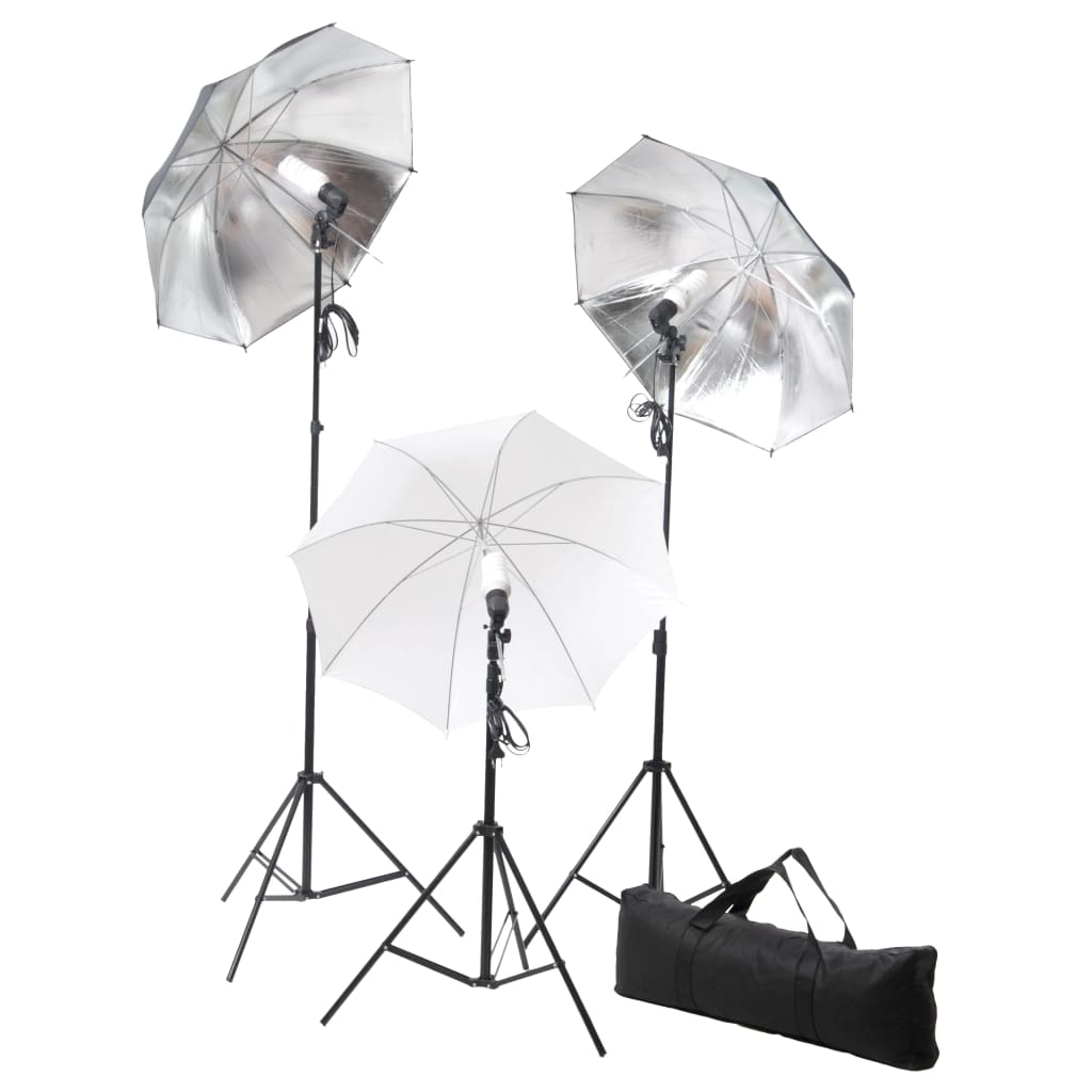 Kit professionale per studio fotografico con set di illuminazione e fondale bianco 02_0001451