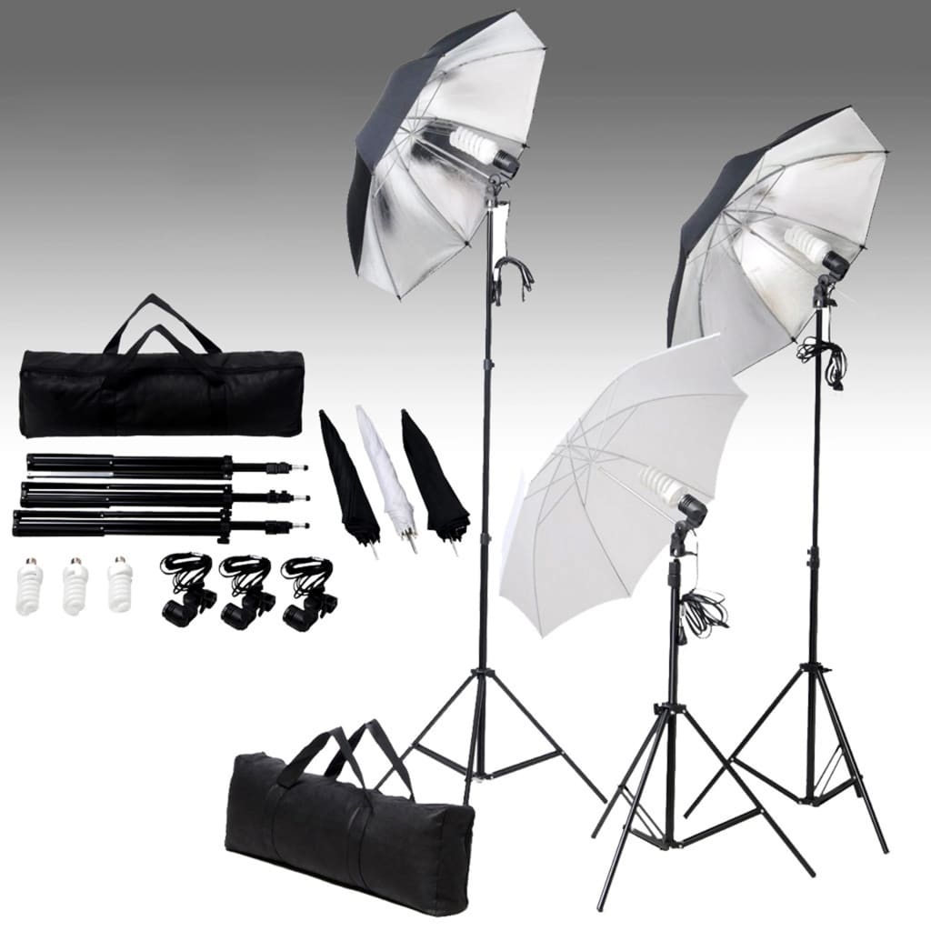 Kit per Studio Fotografico con Set di Luci e Fondale 3055125