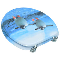 Tavoletta WC con Coperchio MDF Design Pinguino cod mxl 73254