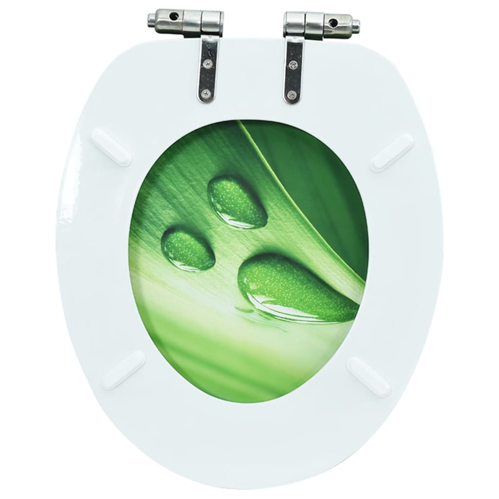 Tavoletta WC Coperchio Chiusura Morbida MDF Verde Goccia Acqua 146915
