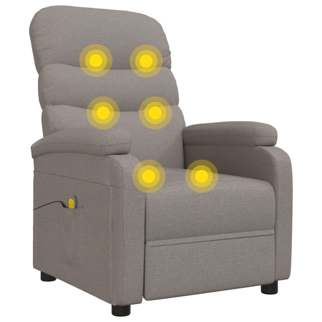 Poltrona Massaggiante Reclinabile Tortora in Tessuto cod mxl 31889