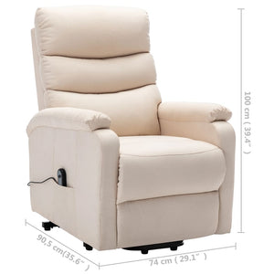 Poltrona Alzapersona Reclinabile Crema in Tessuto cod mxl 6230