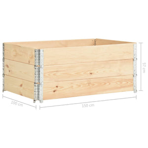 Fioriere Rialzate 3 pz 100x150 cm in Legno Massello di Pino