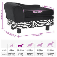 Divano per Cani Nero 57x34x36 cm in Peluche