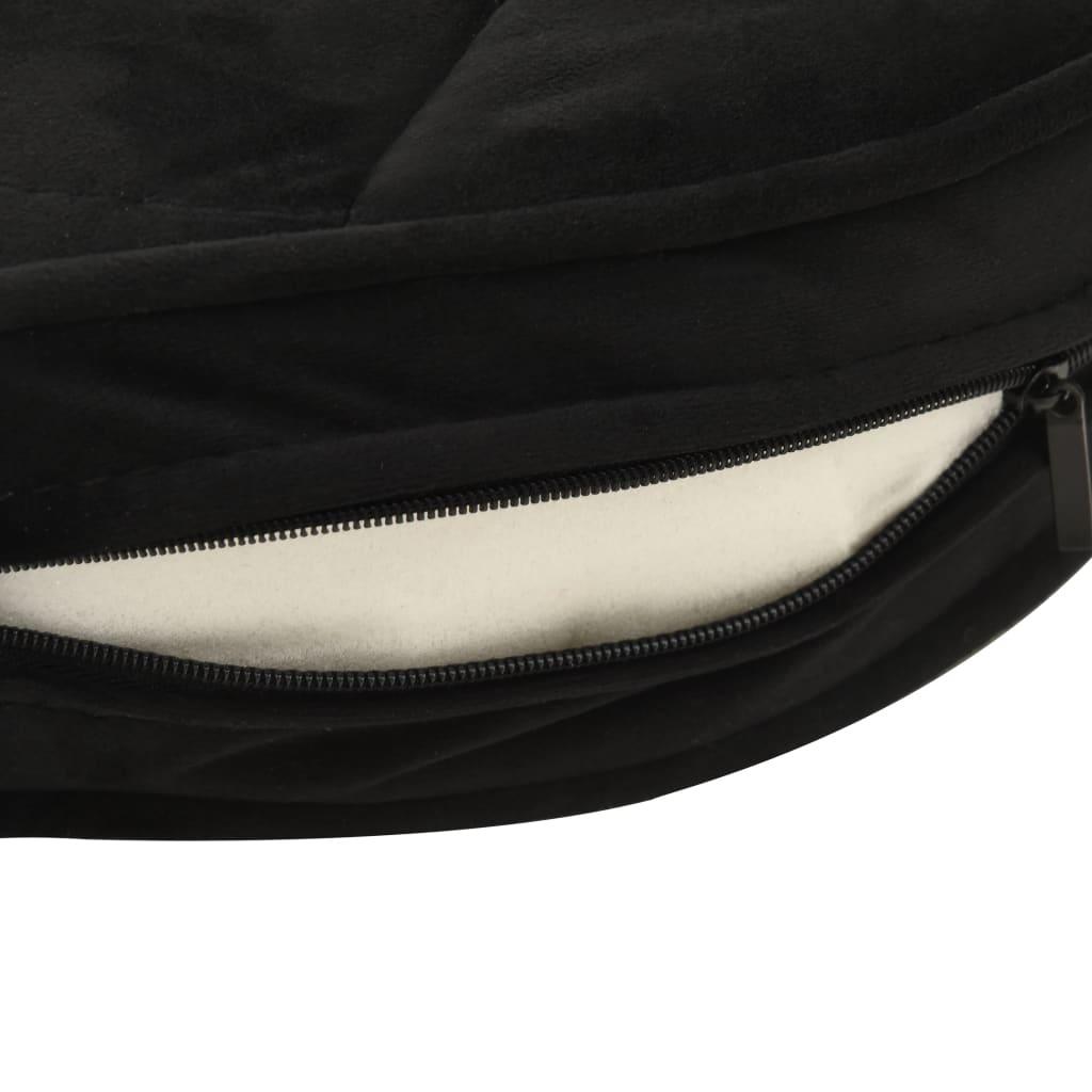 Divano per cani 48 cm in peluche e sintetico nero 02_0000193