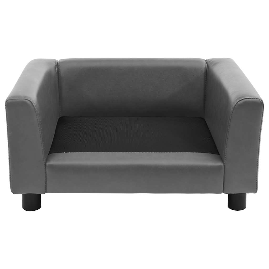 Divano per Cani Grigio 60x43x30 cm in Peluche e Similpelle 170959