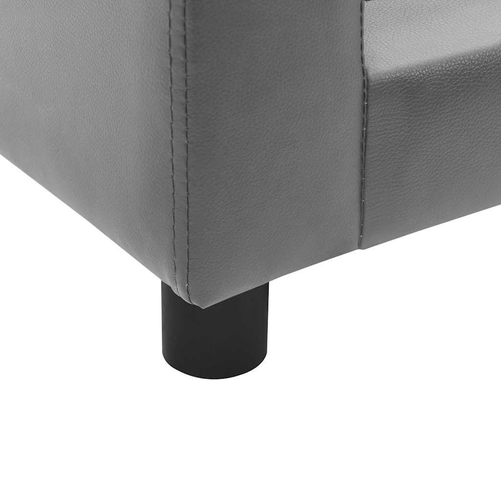 Divano per Cani Grigio 60x43x30 cm in Peluche e Similpelle 170959