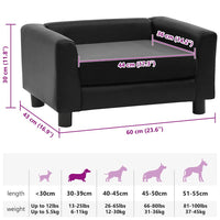 Divano per Cani Nero 60x43x30 cm in Peluche e Similpelle cod mxl 51564