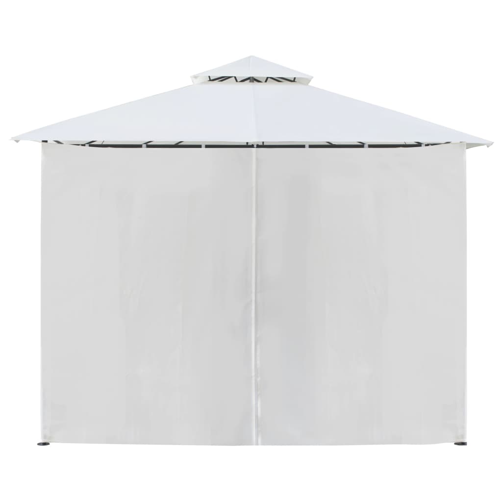 Gazebo con Tende 600x298x270 cm Bianco 180g/mÂ²