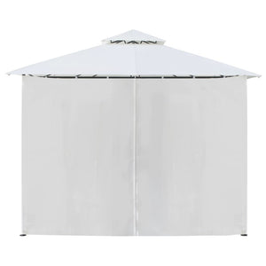 Gazebo con Tende 600x298x270 cm Bianco 180g/mÂ²