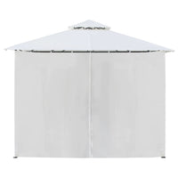 Gazebo con Tende 600x298x270 cm Bianco 180g/m² 310073