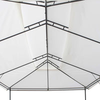 Gazebo con Tende 600x298x270 cm Bianco 180g/mÂ²