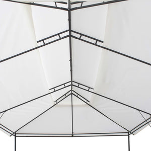 Gazebo con Tende 600x298x270 cm Bianco 180g/mÂ²