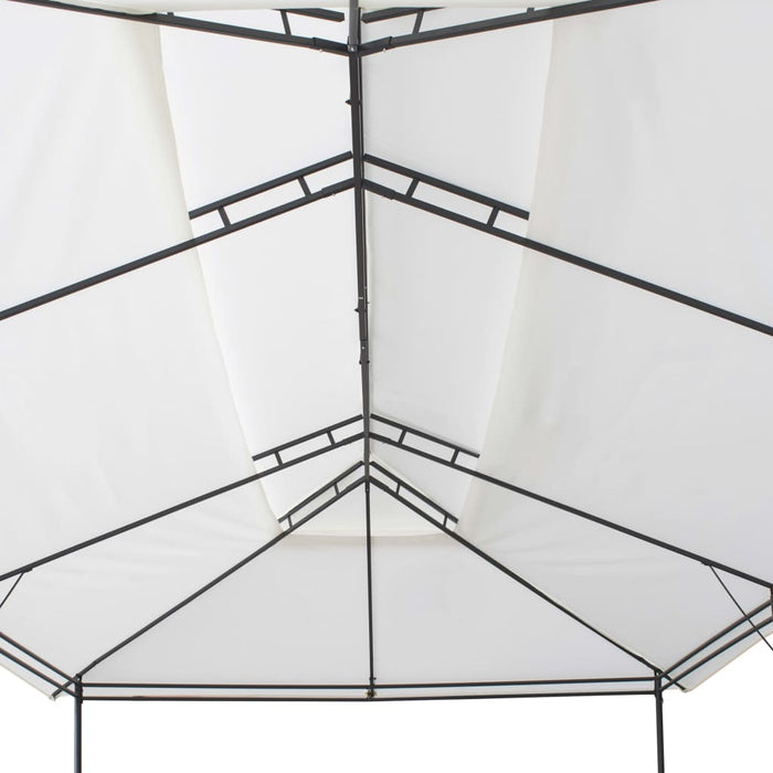 Gazebo con Tende 600x298x270 cm Bianco 180g/mÂ²