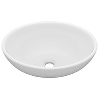 Lavandino Lusso Ovale Bianco Opaco 40x33 cm in Ceramica cod mxl 46760