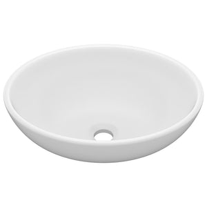 Lavandino Lusso Ovale Bianco Opaco 40x33 cm in Ceramica 146921
