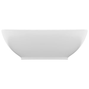 Lavandino Lusso Ovale Bianco Opaco 40x33 cm in Ceramica 146921