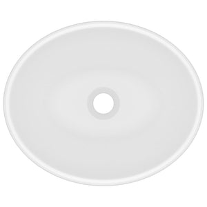 Lavandino Lusso Ovale Bianco Opaco 40x33 cm in Ceramica 146921