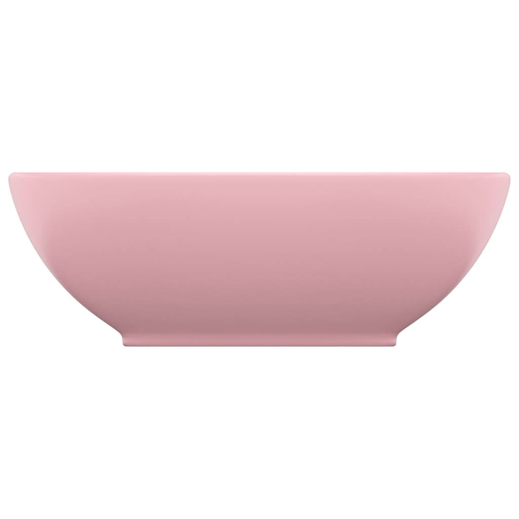Lavabo da bagno ovale di lusso lavabo 40x33 cm in ceramica rosa opaco 02_0002664