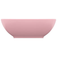 Lavabo da bagno ovale di lusso lavabo 40x33 cm in ceramica rosa opaco 02_0002664