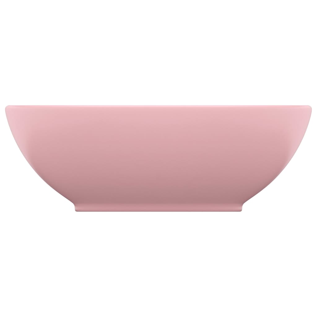 Lavandino Lusso Ovale Rosa Opaco 40x33 cm in Ceramica 146922