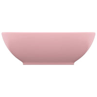 Lavandino-Lavello Lusso Ovale Rosa Opaco 40x33 cm in Ceramica