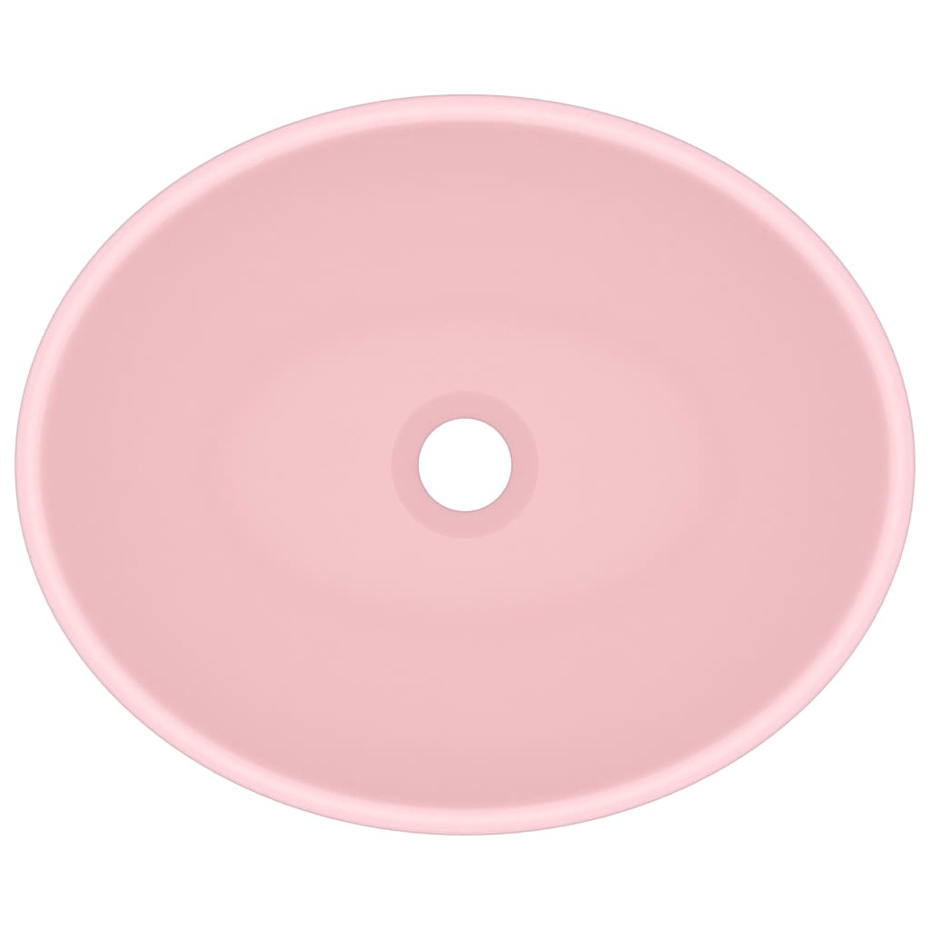 Lavabo da bagno ovale di lusso lavabo 40x33 cm in ceramica rosa opaco 02_0002664