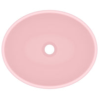Lavabo da bagno ovale di lusso lavabo 40x33 cm in ceramica rosa opaco 02_0002664