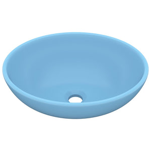 Lavandino Lusso Ovale Azzurro Opaco 40x33 cm in Ceramica 146923