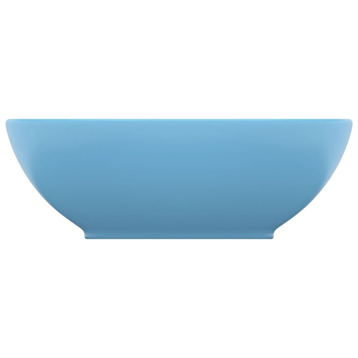 Lavandino Lusso Ovale Azzurro Opaco 40x33 cm in Ceramica cod mxl 46119