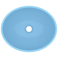 Lavandino Lusso Ovale Azzurro Opaco 40x33 cm in Ceramica cod mxl 46119