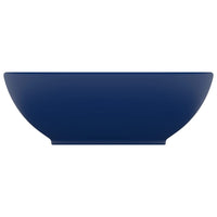 Lavandino-Lavello Lusso Ovale Blu Scuro Opaco 40x33 cm in Ceramica
