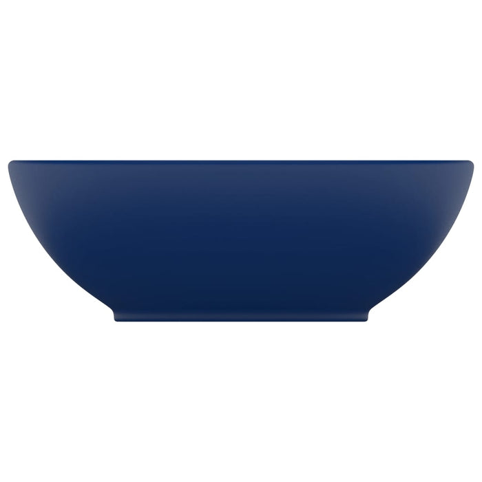 Lavandino Lusso Ovale Blu Scuro Opaco 40x33 cm in Ceramica 146924