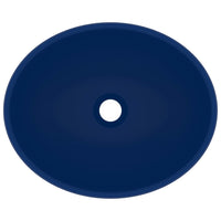 Lavandino Lusso Ovale Blu Scuro Opaco 40x33 cm in Ceramica 146924