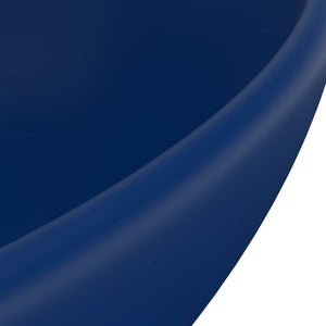 Lavandino-Lavello Lusso Ovale Blu Scuro Opaco 40x33 cm in Ceramica