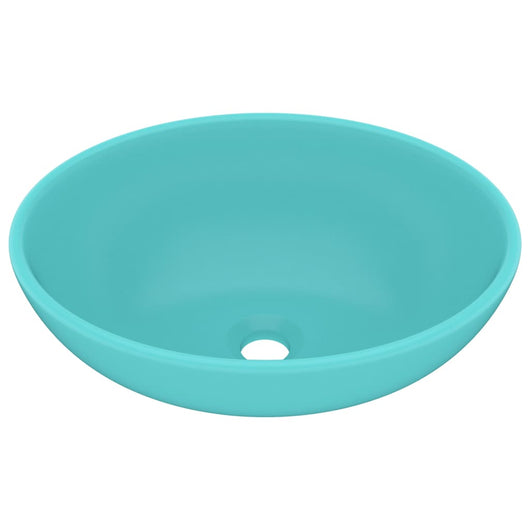 Lavabo di lusso ovale 40x33 cm ceramica Verde chiaro opaco 02_0002667