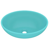 Lavandino Lusso Ovale Verde Chiaro Opaco 40x33 cm in Ceramica 146925