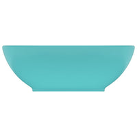 Lavandino Lusso Ovale Verde Chiaro Opaco 40x33 cm in Ceramica 146925