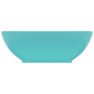 Lavandino Lusso Ovale Verde Chiaro Opaco 40x33 cm in Ceramica 146925