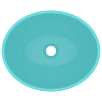 Lavandino Lusso Ovale Verde Chiaro Opaco 40x33 cm in Ceramica 146925