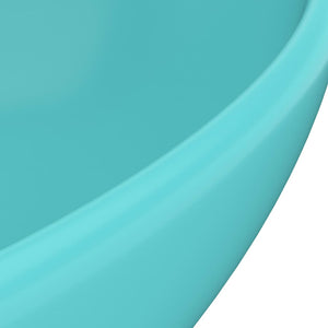 Lavandino Lusso Ovale Verde Chiaro Opaco 40x33 cm in Ceramica 146925