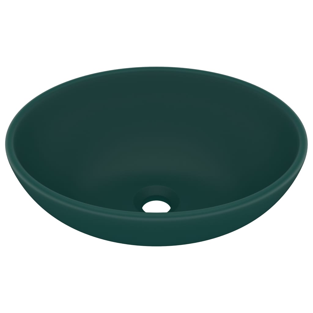 Lavabo ovale di lusso 40x33 cm in ceramica verde scuro opaco 02_0002668